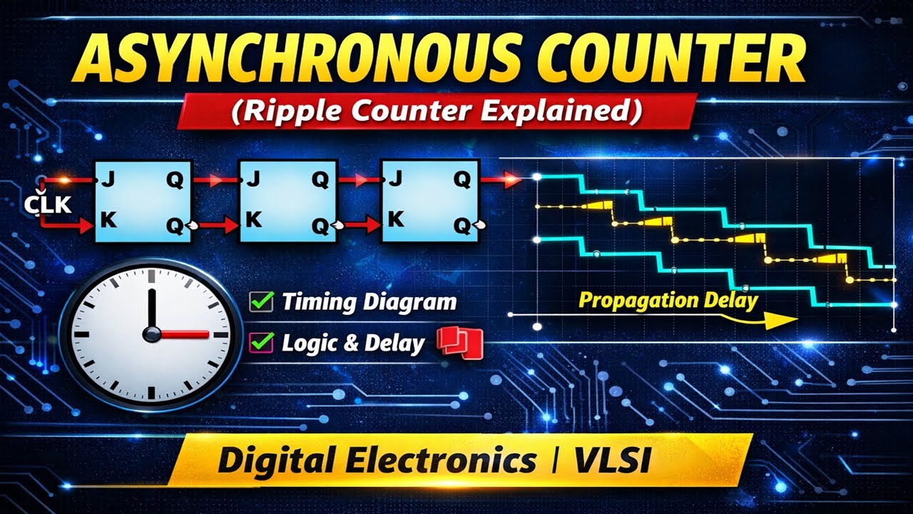 Асинхронный счетчик (пульсационный счетчик): объяснение | Цифровая электроника | СБИС