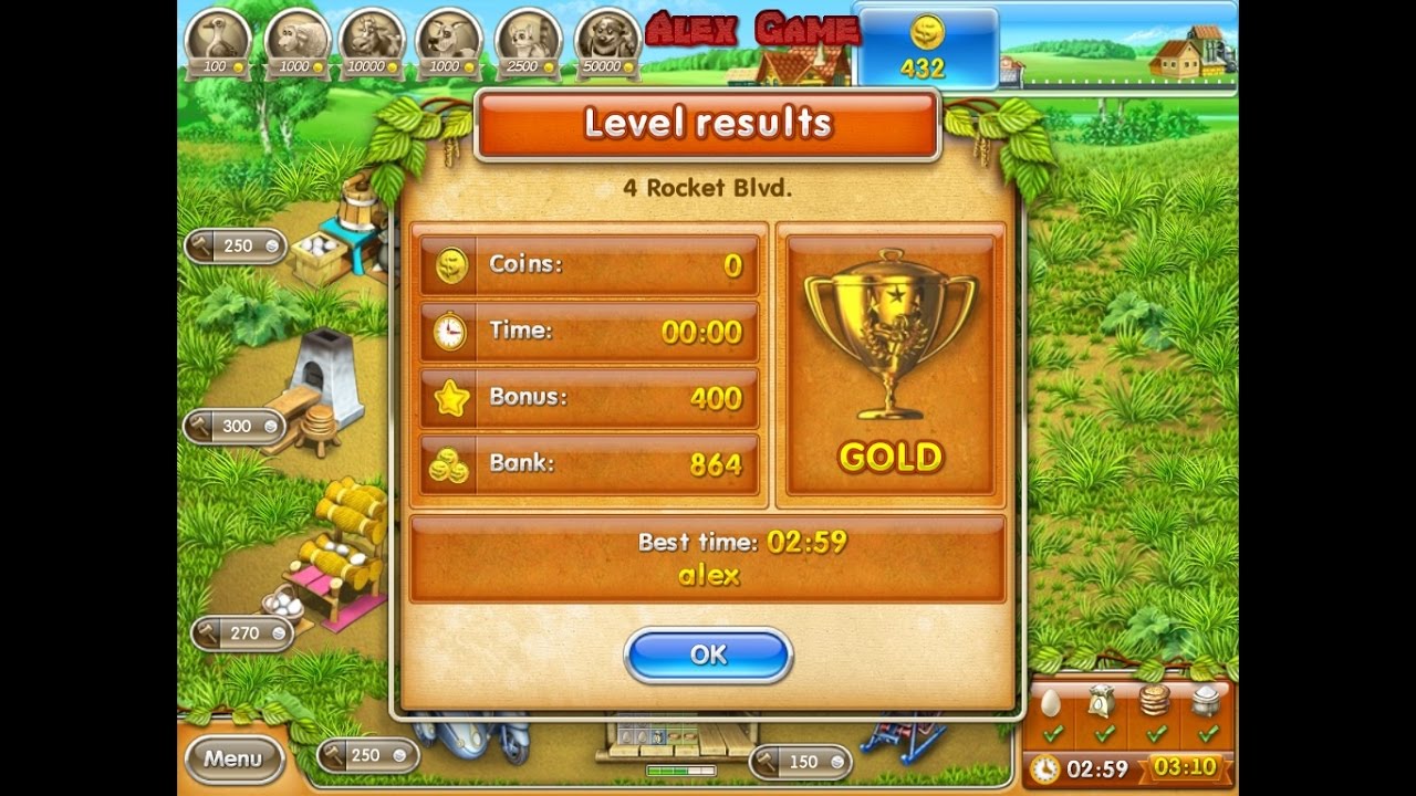 Farm Frenzy 3 Russian Roulette (4 Rocket Blvd) only GOLD Веселая ферма 3 Русская Рулетка Ракетная 4
