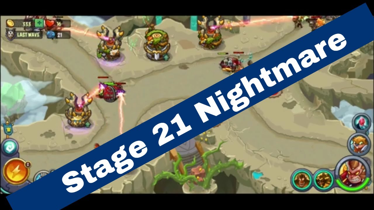 Stage 21 Nightmare level King of Defense Merge TD | Level 21 King of Defense Nightmare | Wukong Hero