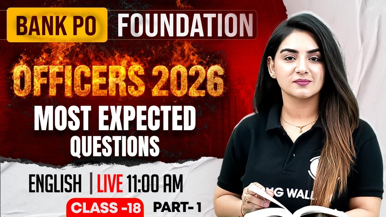IBPS /SBI /RRB PO 2026 | English Most Expected Questions | English for Bank Exams | by Anchal Ma'am