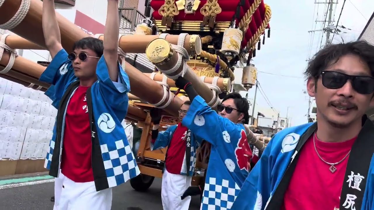令和7年4月20日阿万亀岡八幡宮.春祭り、伊賀野だんじり宮入り前の練り