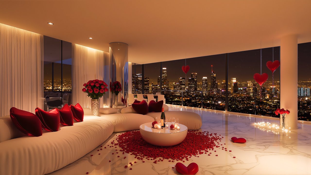 💝 Valentine&rsquo;s Day Ambience 2025 in Luxurious Apartment at Los Angeles ❤️🌹 Romantic Jazz for Chillout