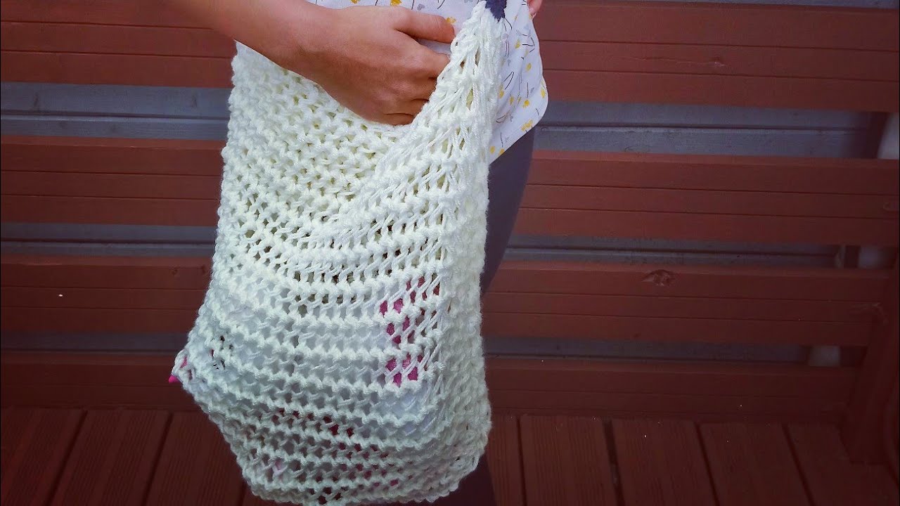 Sac cabas au tricot facile et rapide à faire