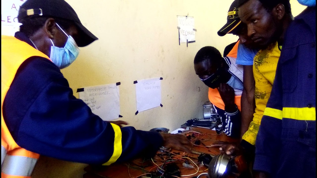 A Motorcycle Mechanics student's presentation at Sensei college.