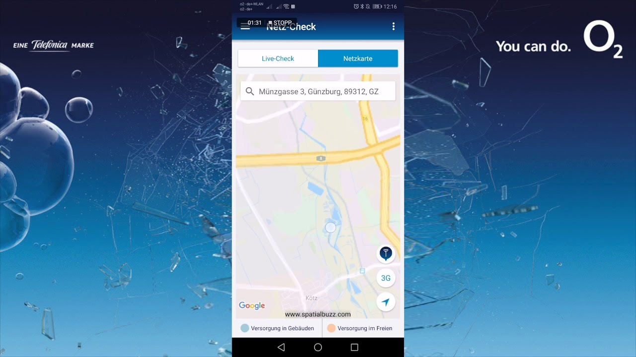 Netzcheck mit der Mein o2 App
