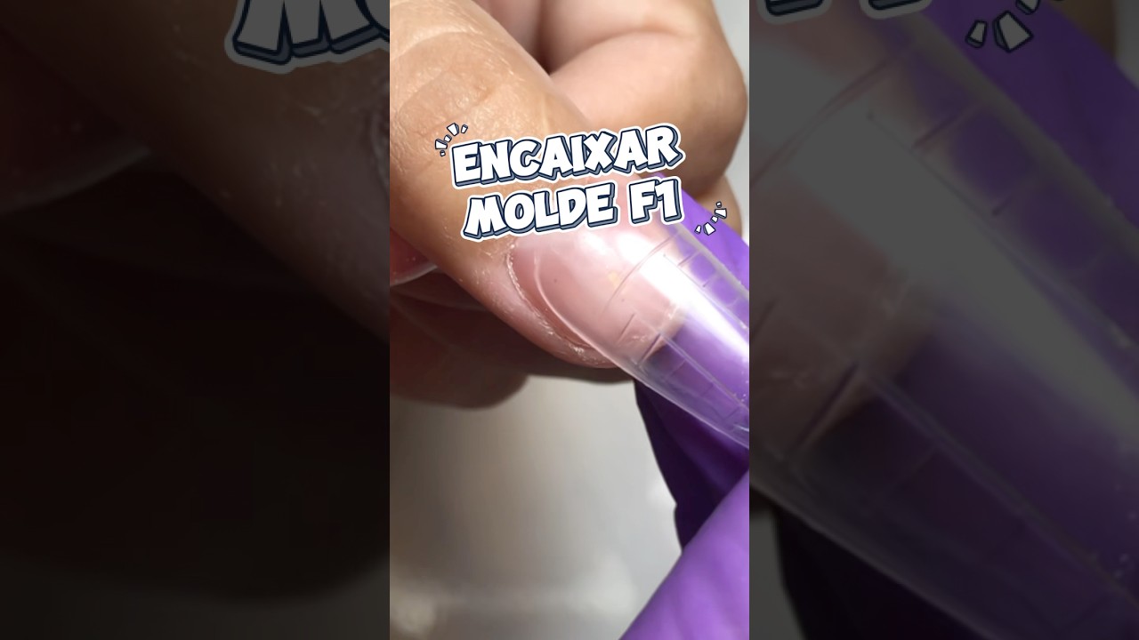 Encaixar molde F1 para iniciante | Formato almond #naildesigner #dualforms #nails #moldef1 #unhas
