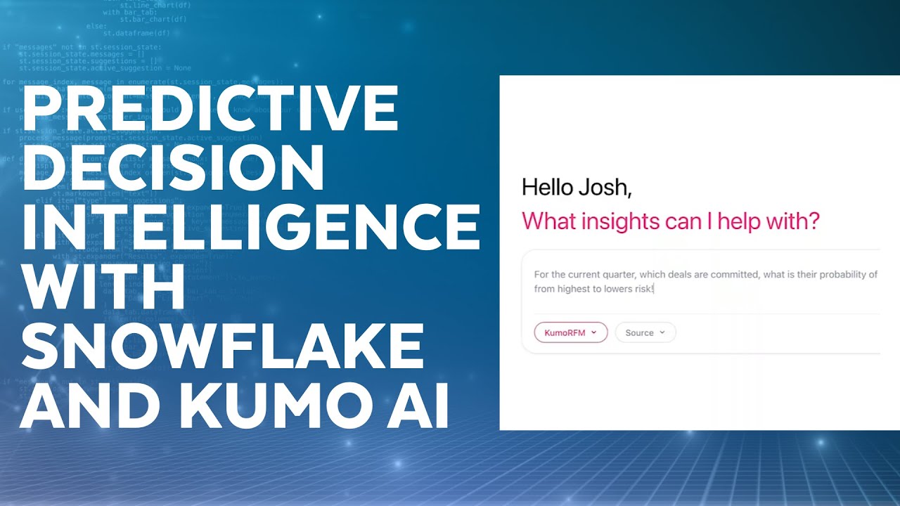 Predictive Decision Intelligence With Cortex Agents And Kumo AI&rsquo;s Relational Foundation Model