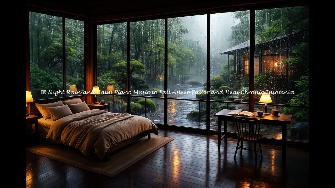 Peaceful Night Sleep with Rain Sounds and Relaxing Piano 😴 #8E2