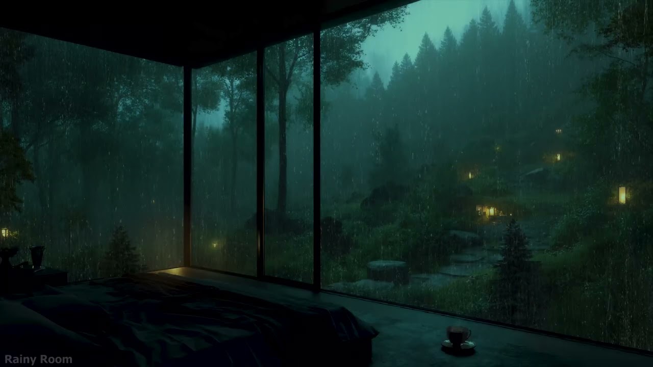 Deep Sleep Tonight 🌧️ No Ads | Whispering Rain in a Peaceful Garden Bedroom