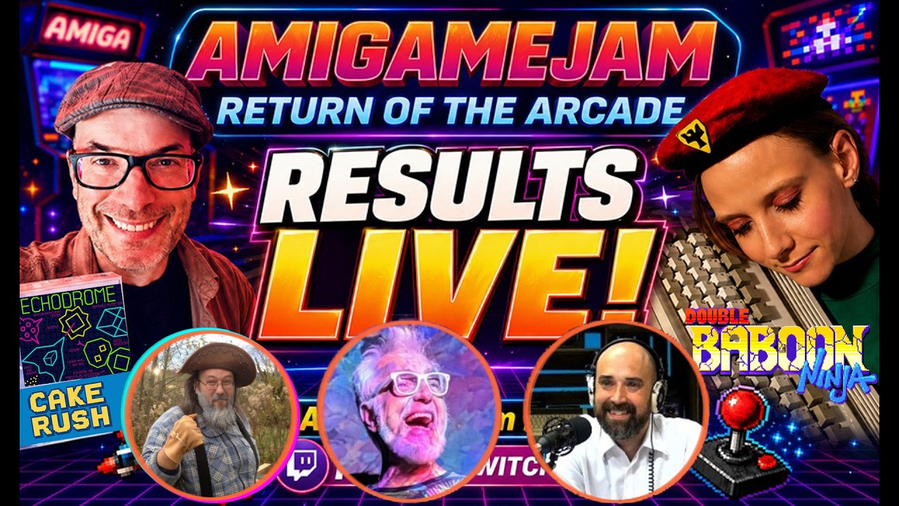 Which Amiga Game Wins AmiGameJam? RJ Mical ; Neil Thomas ; Amigos Podcast & Cammy Rate Every Game