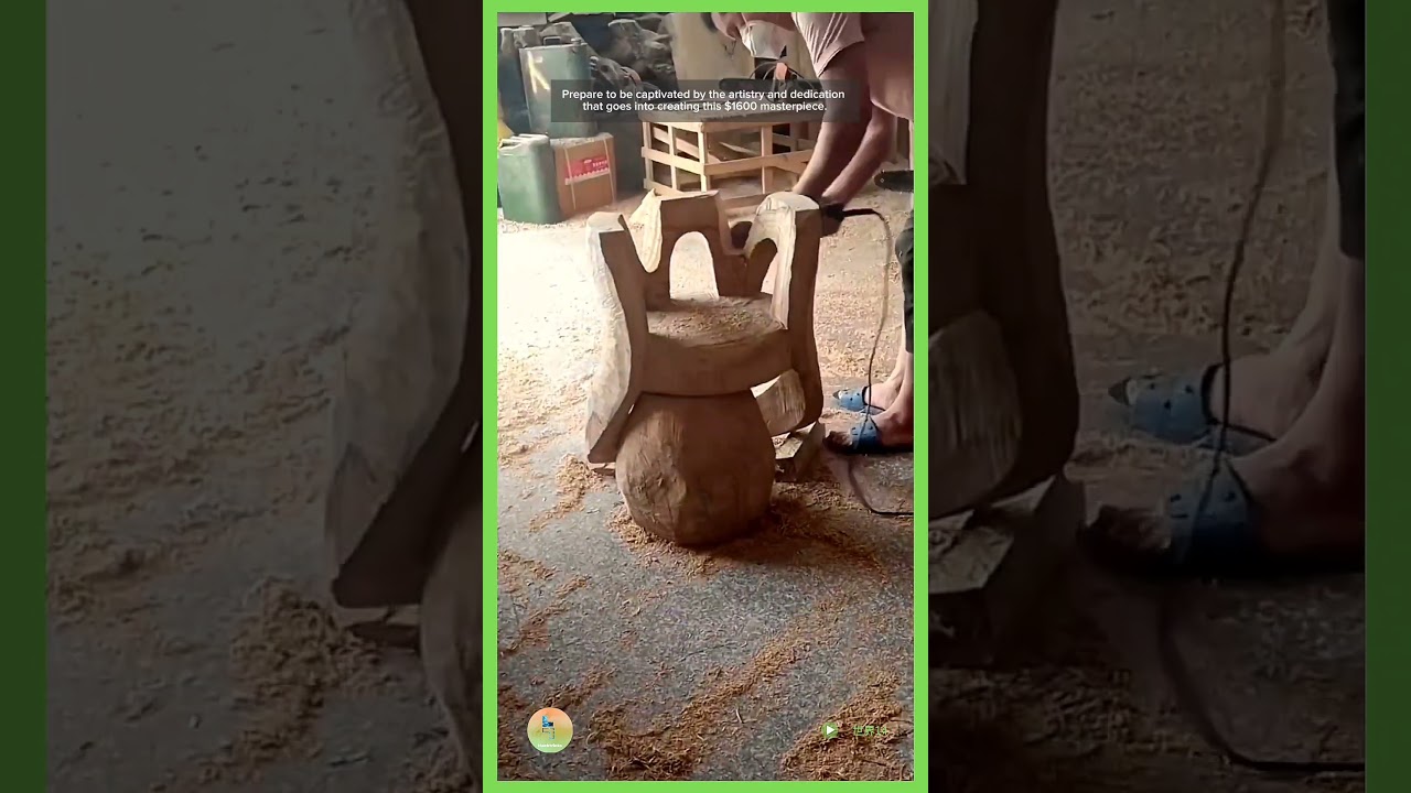 Crafting Excellence: Witness the Making of a $1600 Solid Wood Chair with Chainsaw Magic 
