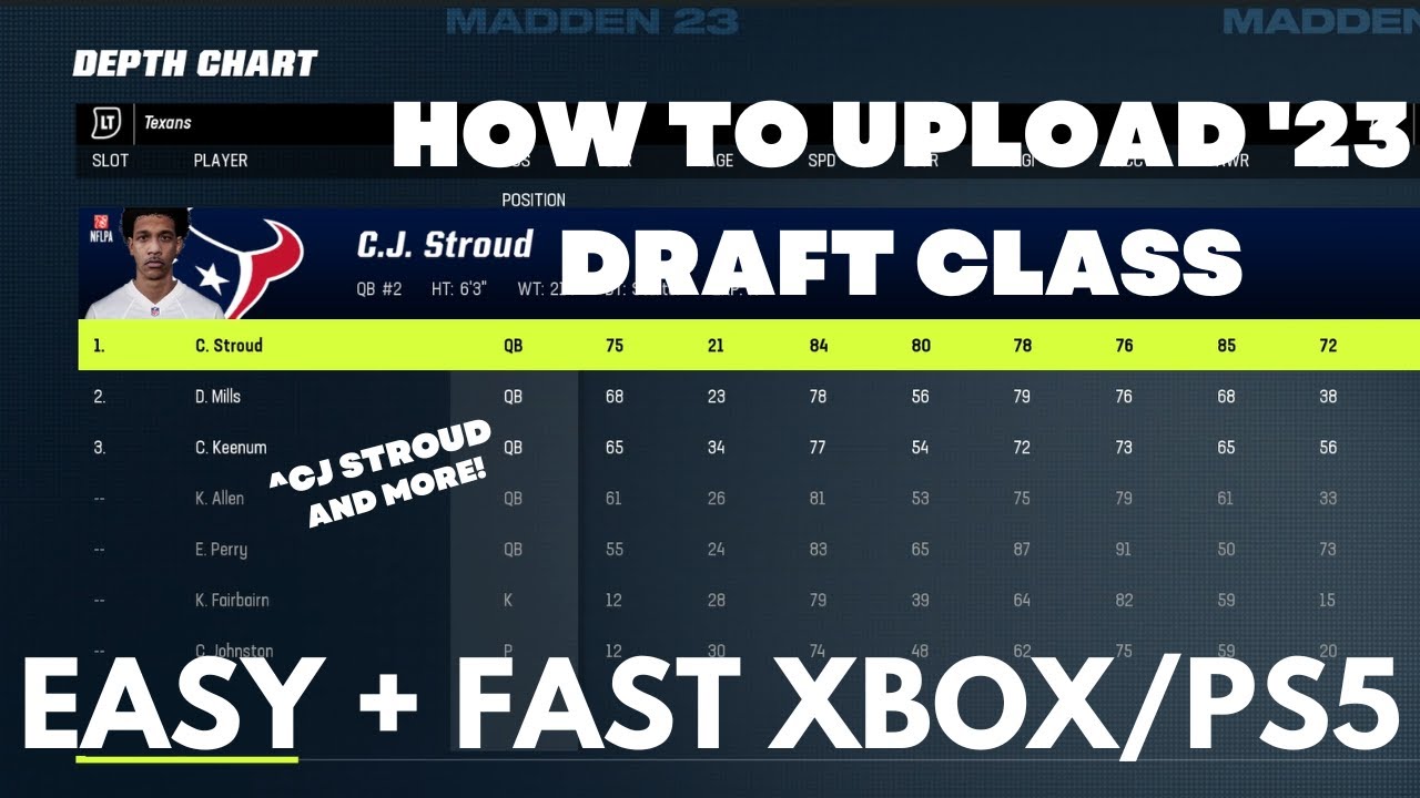 Madden 23 2023 Draft Class Download EASY PS5/XBOX Tutorial