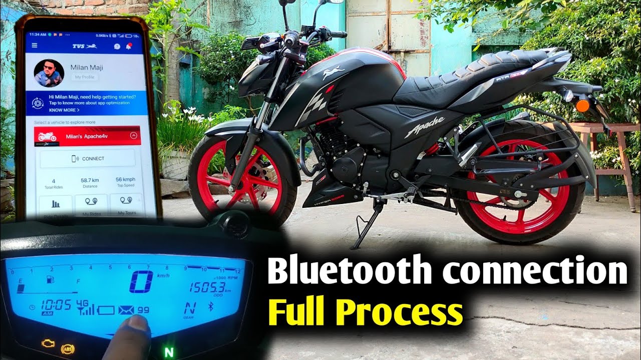 Tvs Apache rtr 160 4v Special Edition bluetooth connectivity Full Process
