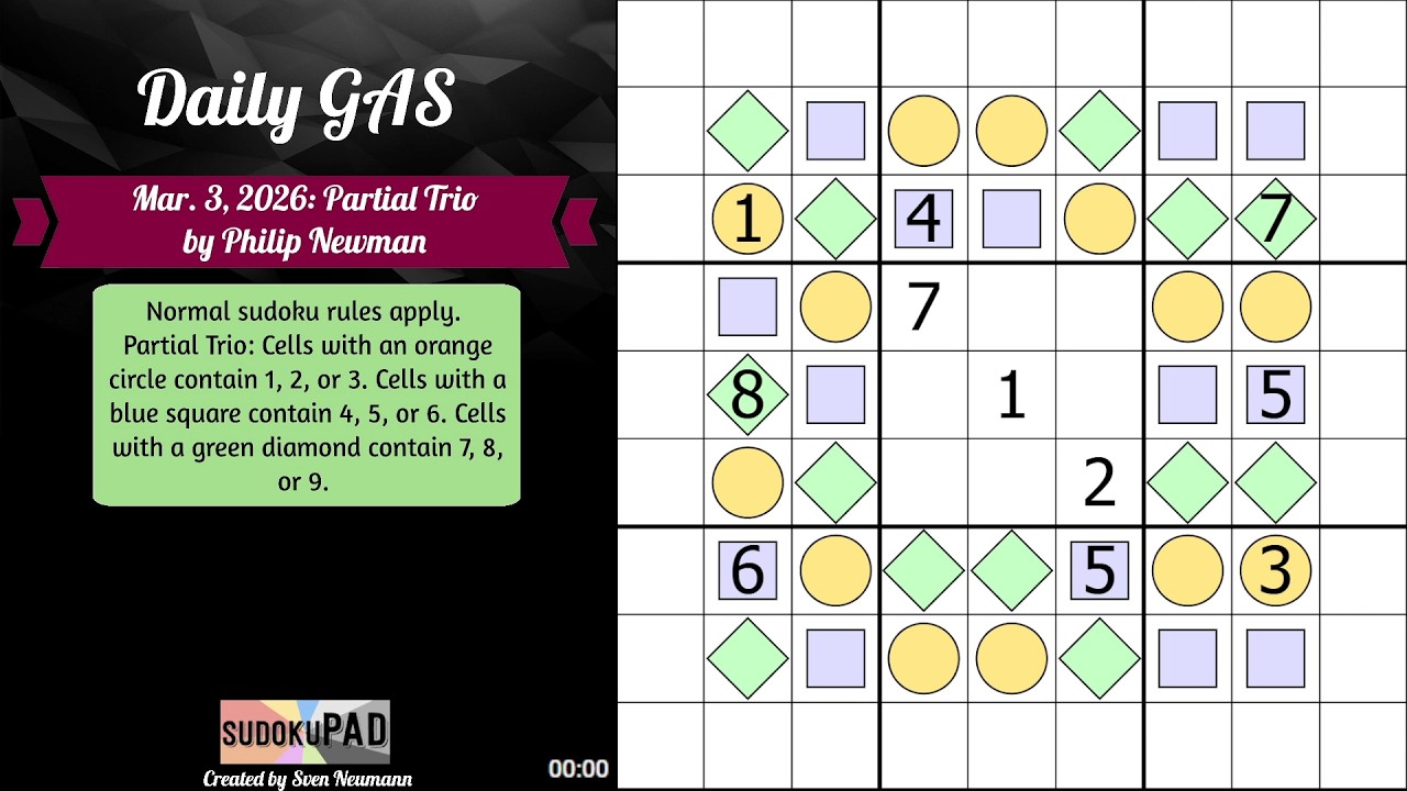 Daily Sudoku - 3 March 2026