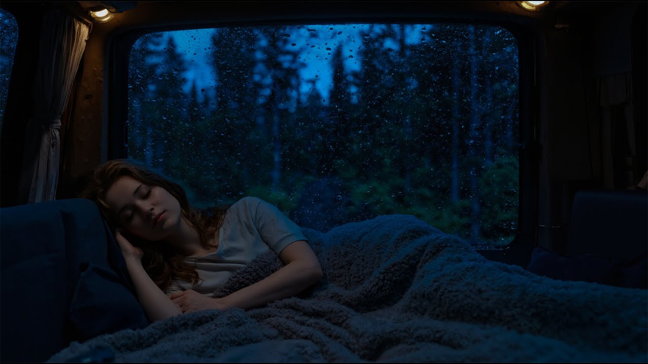 Сильный ливень и раскаты грома ⛈️ Облегчение от чрезмерных размышлений ASMR 🚗