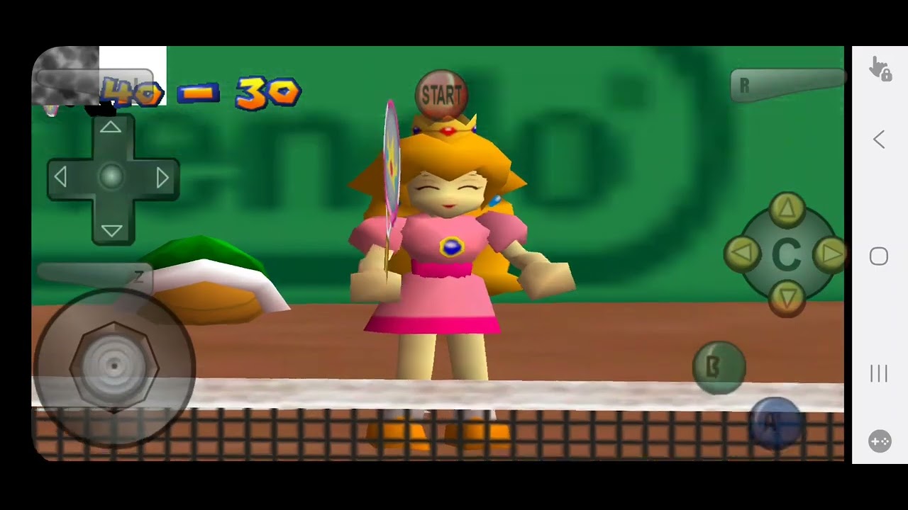 Mario Tennis 64 Birdo vs Peach during a One set match