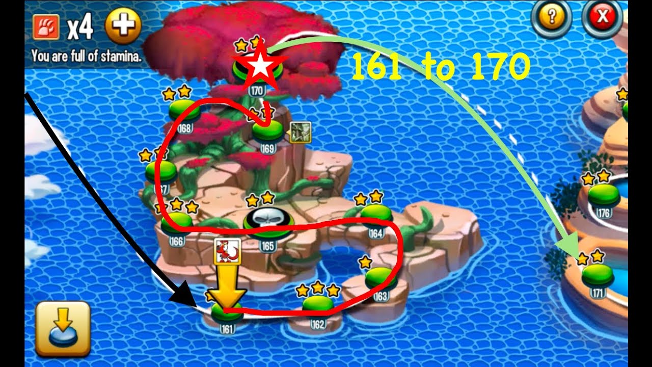 Monster Legends, Adventure Map levels 161 to 170