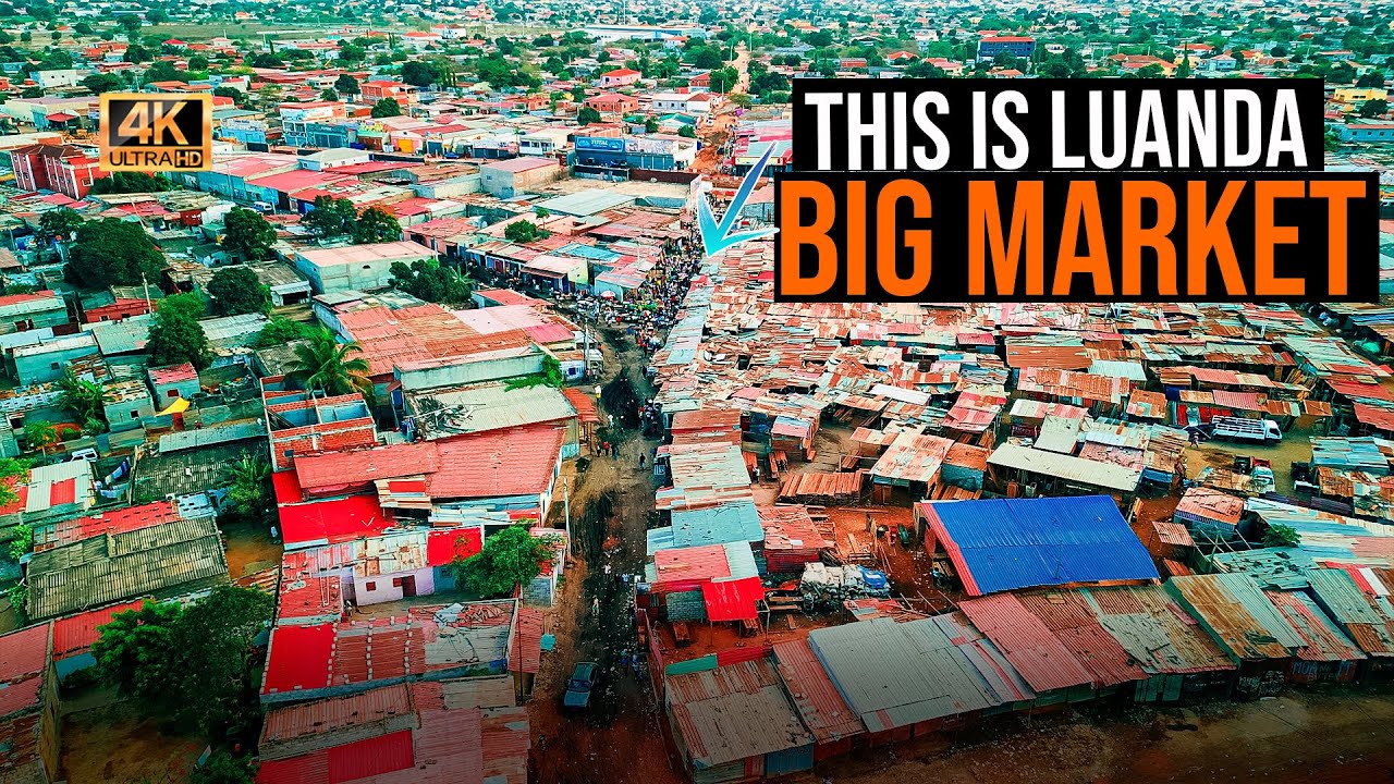 LUANDA CITY TOUR: Calemba 2 Farm&aacute;cia - Luanda: A Neighborhood of Dreams Amid Narrow Streets DRONE 4K