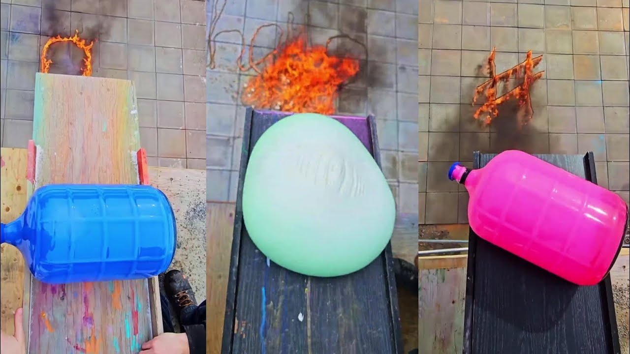 🎈Breaking Glass Bottles and Balloon Drops! Crushing Crunchy & Soft Things!🔥