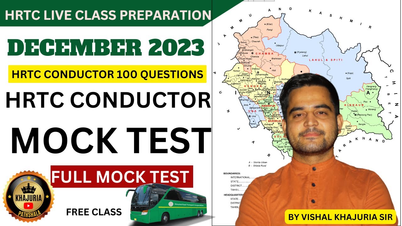 HRTC CONDUCTOR 40 DAYS 40 MOCK TEST || HRTC PAPER - I & II Preparation live|| KHAJURIA PATHSHALA ||