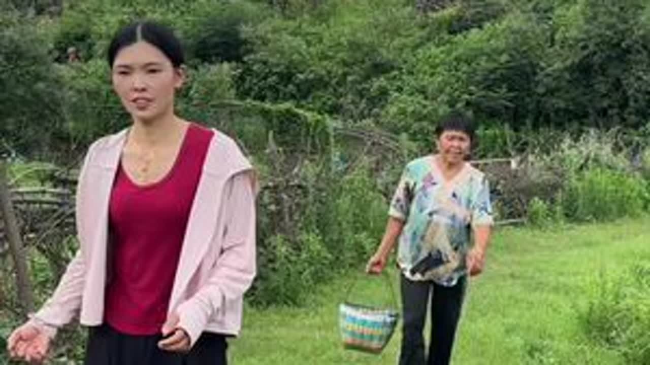 今天妈妈带着我们一起去捡黄丝菌，记得以前小时候到处都是，翻了几座山一个都没有看到没想到捡了一个灵芝，山上到处跑的好累。#我的乡村生活 #记录真实生活 #农村生活 #农村生活 #家庭日常