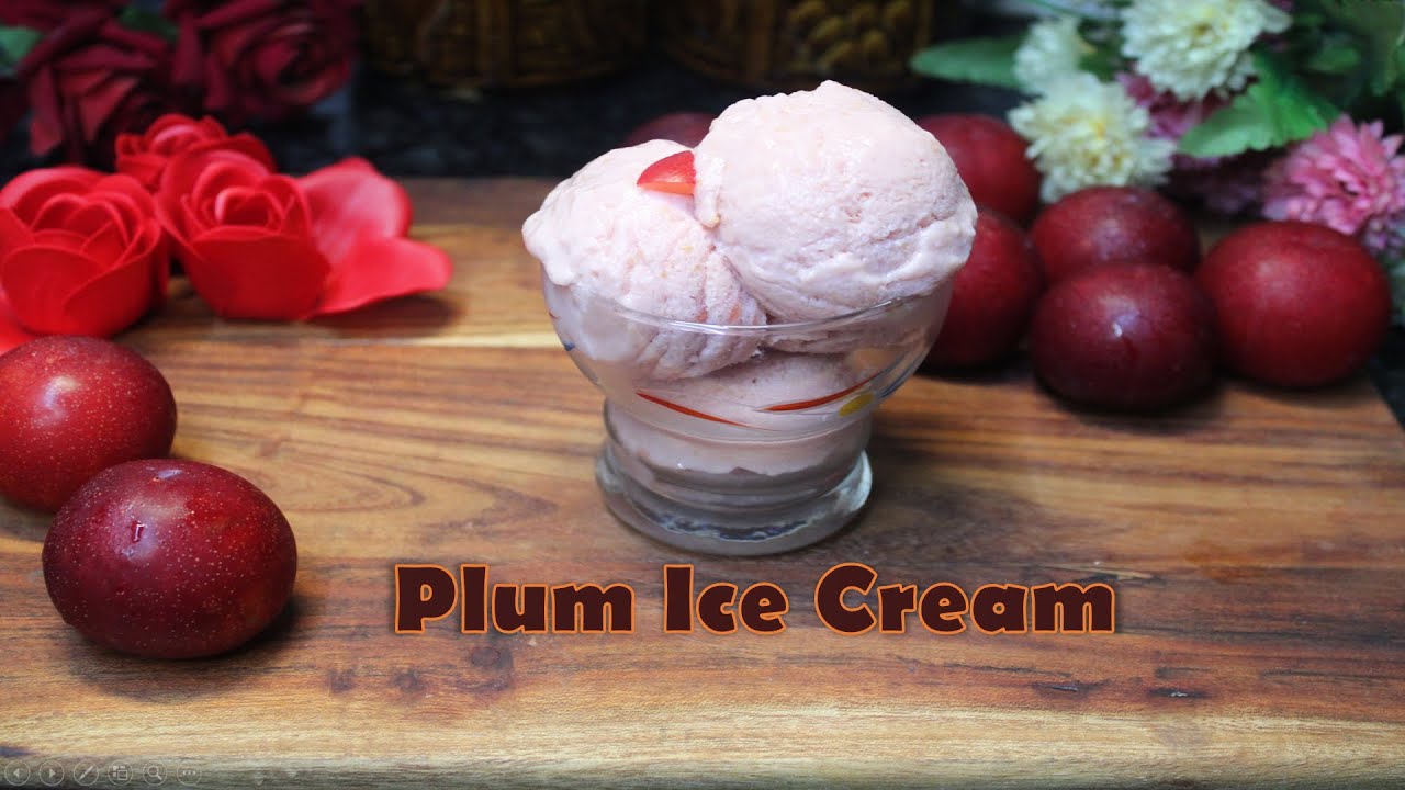 Plum Ice Cream Recipe | How to make Plum Ice Cream | Plum , Ginger Ice Cream Recipe |