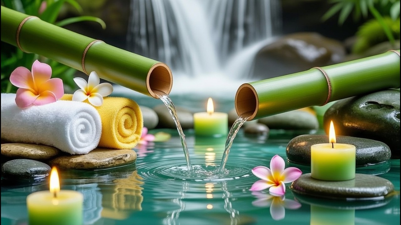 Nature Relaxing Music 🌿 Bamboo Water Fountain Sounds for Relieve Sress, Deep Sleeping, & Meditation