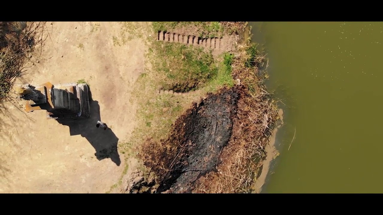 Short aerial view of Regina Pannonia statue, Mali Stapar - Mavic Air