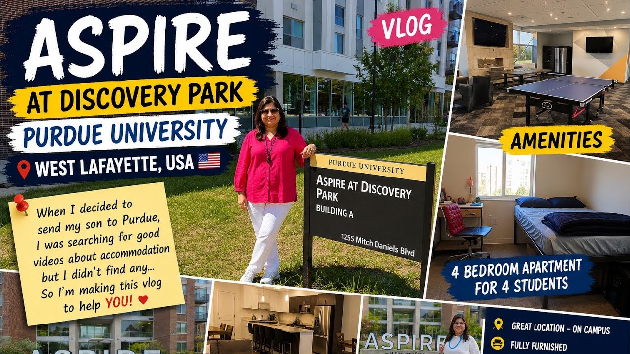 Inside Aspire at Discovery Park : The Ultimate Purdue Student Apartment Tour ❤️ #purdue #aspire 
