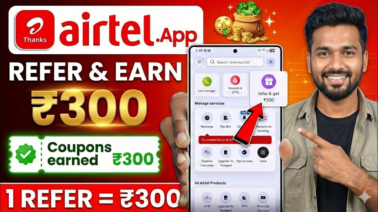 airtel thanks app refer and earn - how to refer and earn in airtel thanks app