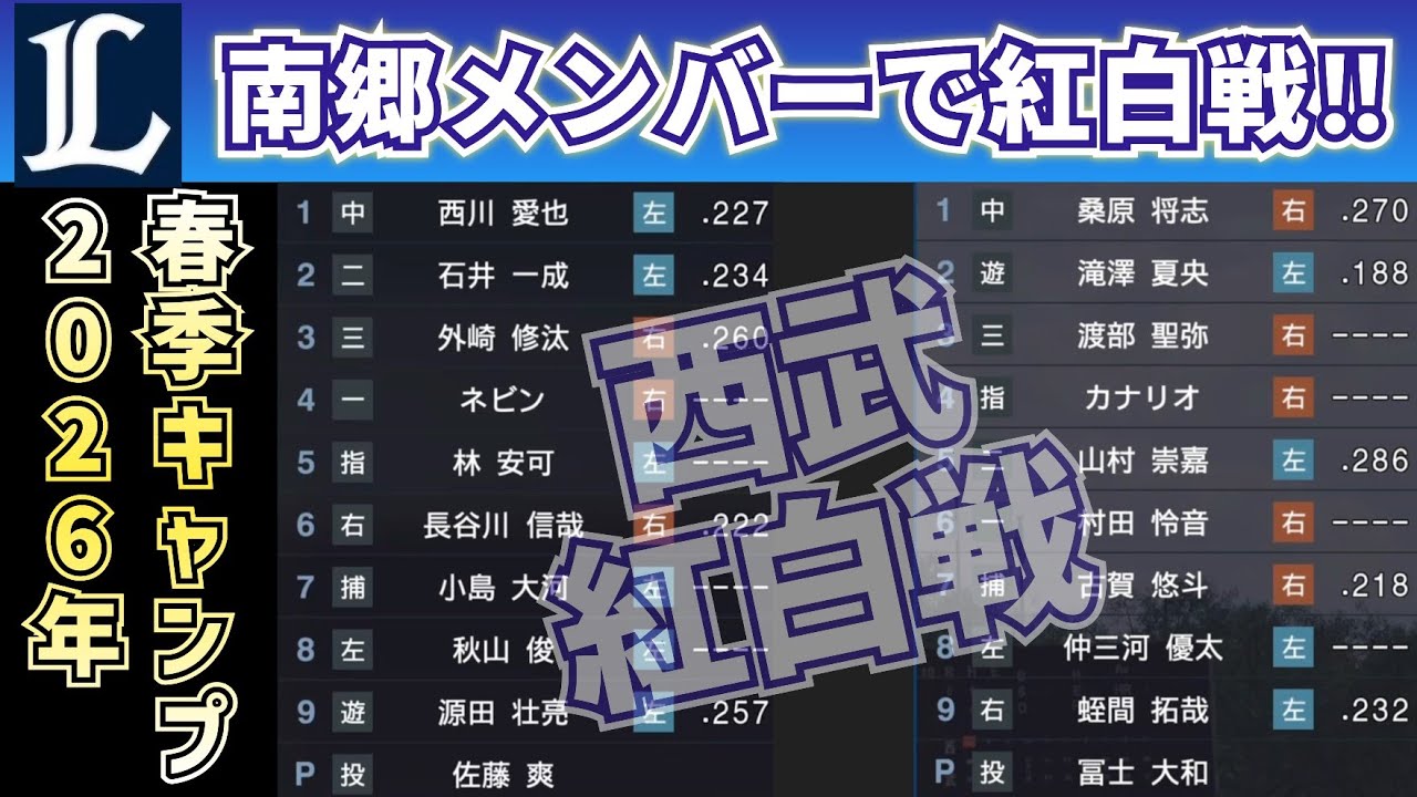 【祝★2026キャンプイン】新戦力で西武ライオンズ紅白戦‼～気になるレギュラー争い～
