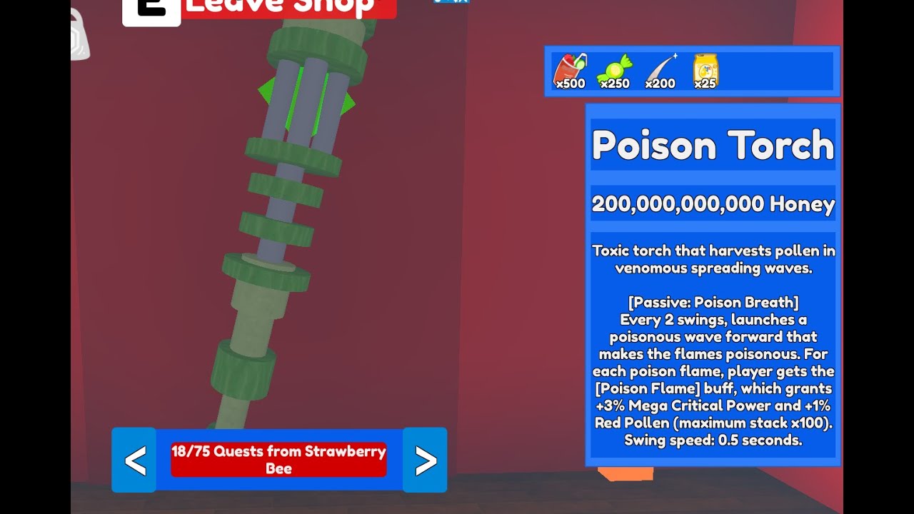 Grinding for poison torch pt 1 Bee World Simulator