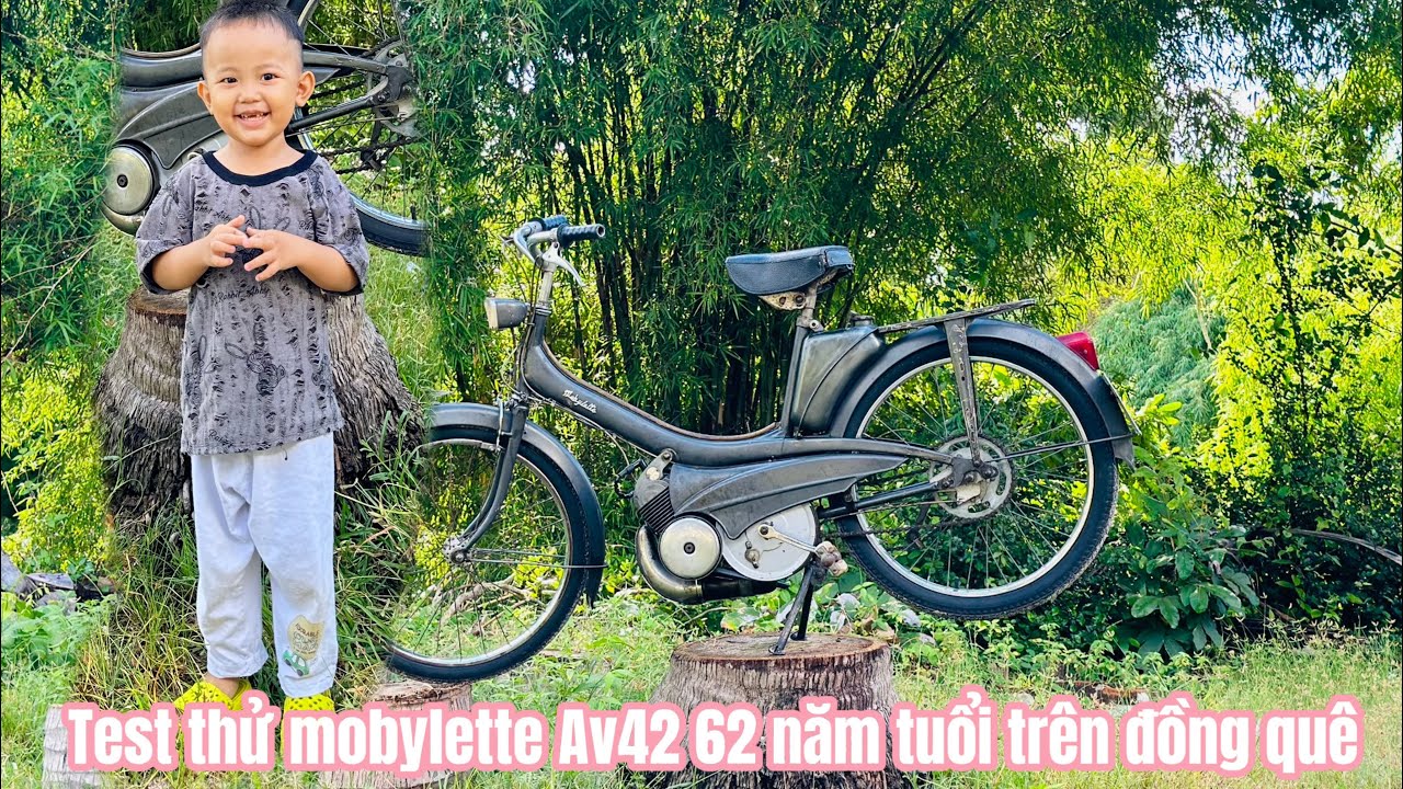 Test chạy thử con mobylette Av42 sx1962 của pháp trên đồng quê miền Tây