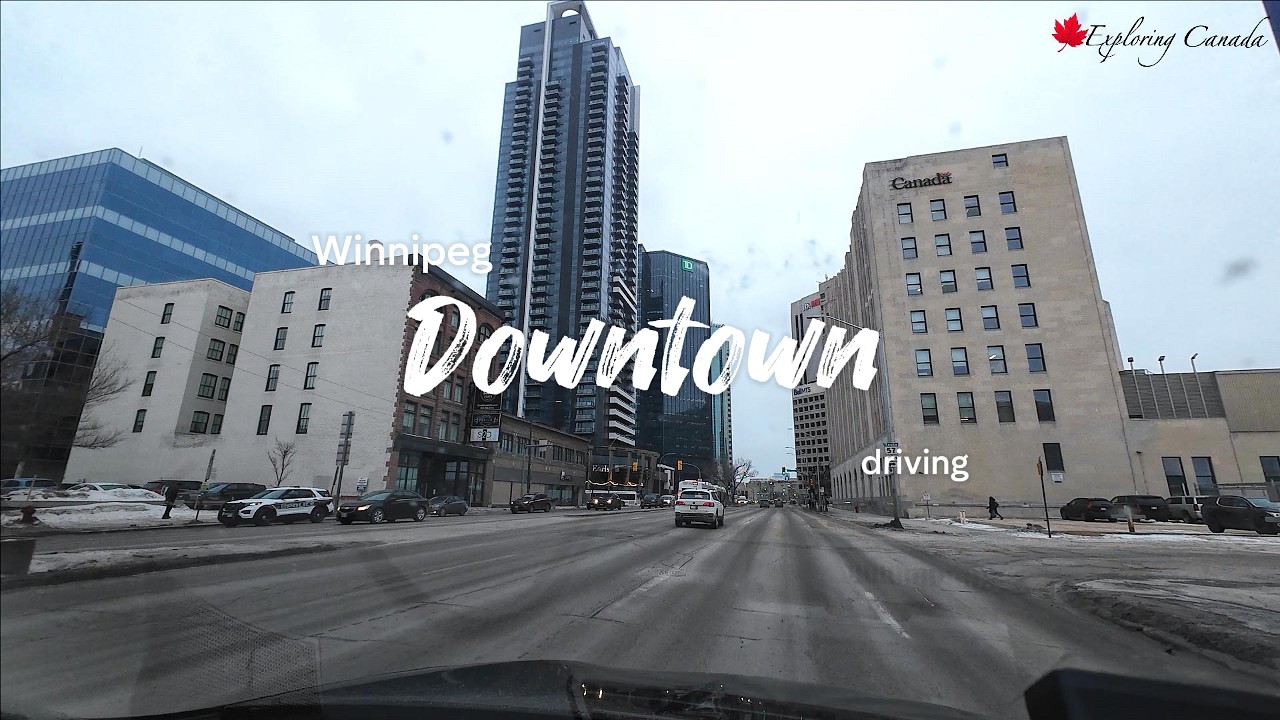 Winnipeg | Driving to Downtown during snowing