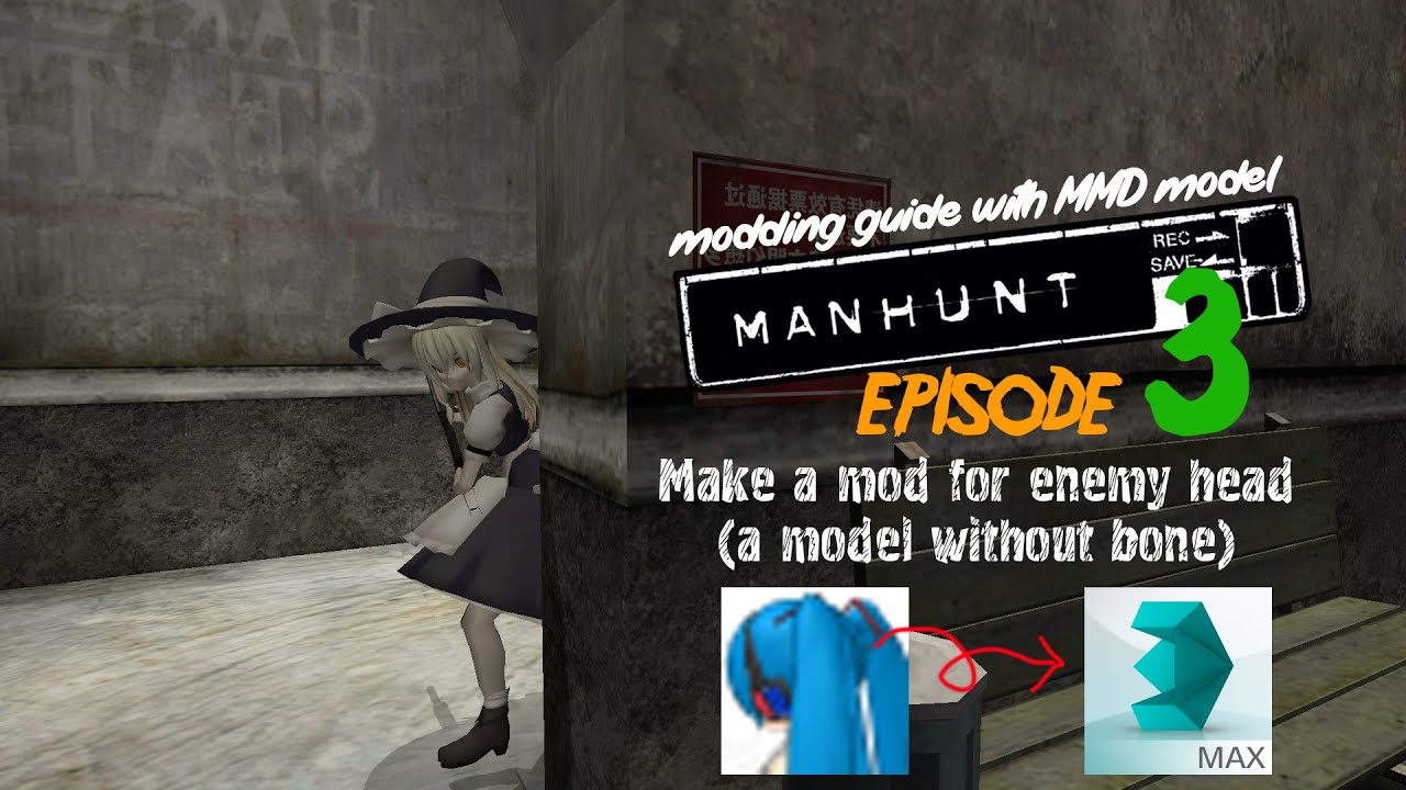 Manhunt Modding Guide  - Part 3 ：Make a Hunter Head (A model without bones)