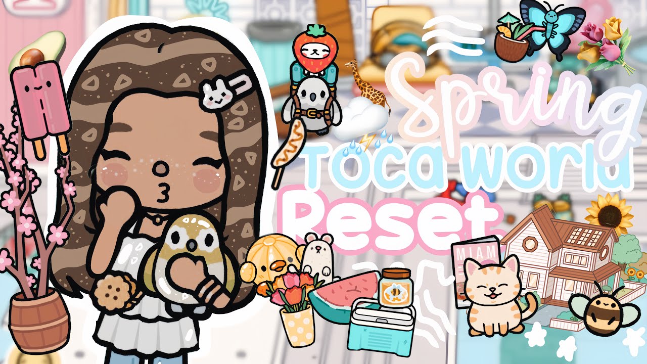 ⛈️💐*RESETTING MY TOCA WORLD* for spring!|🥑🌷*With voice*|Toca Boca life world video!|🦢🌻🍜💖|