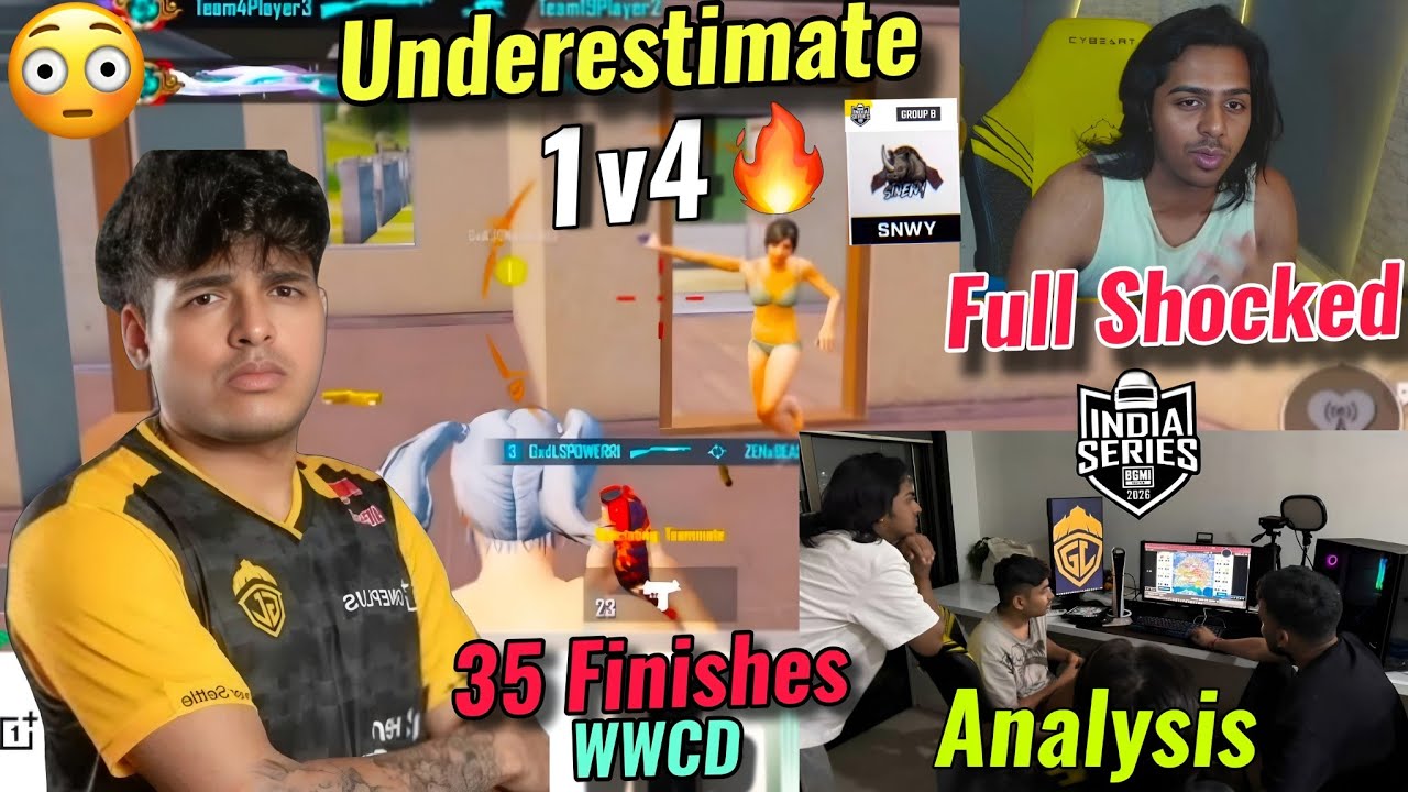 Jonathan 1v4 Sinewy 😳Spower Full Shocked 🔥| Underestimate 😮 Players Bgis Analysis 😧Godl 35 Finishes 