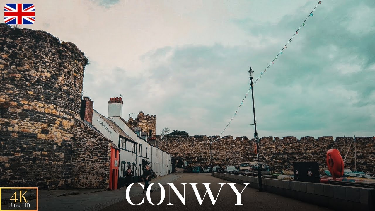 CONWY Town Centre Walk 4K | Pendu Escapes