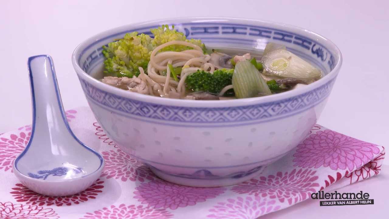 Oosterse soep met champignons en broccoli - Allerhande