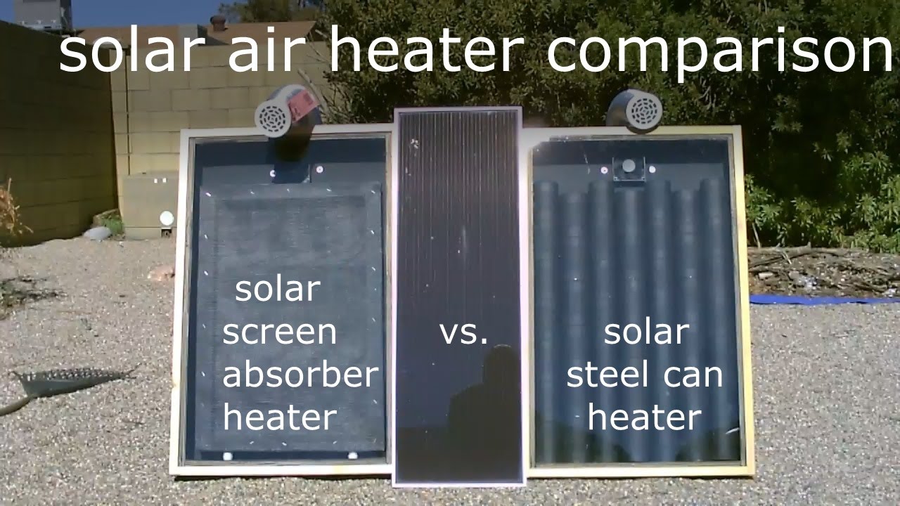 Сравнение солнечных воздухонагревателей! — Нагреватель со стальным корпусом и нагреватель с сетча...