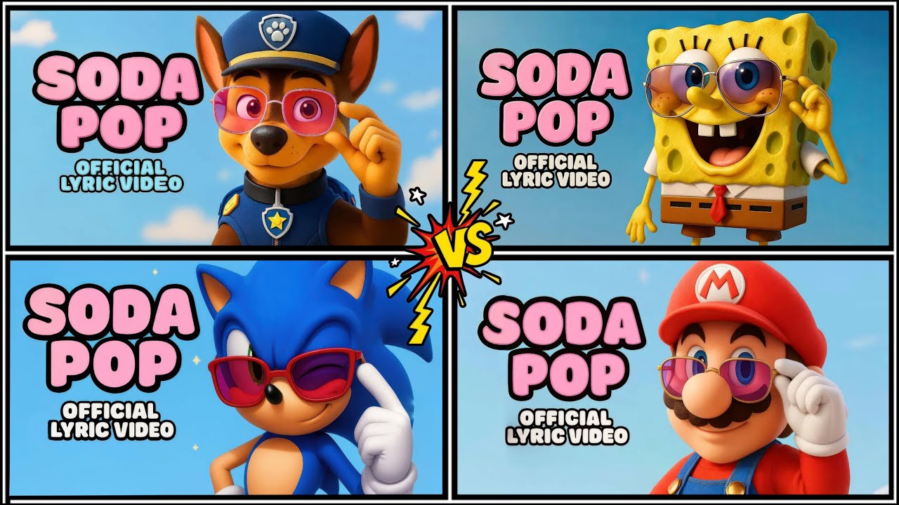 SODA POP 🎮 Mario Bros 🆚 Sonic 🆚 Sheriff Labrador 🆚 Spongebob