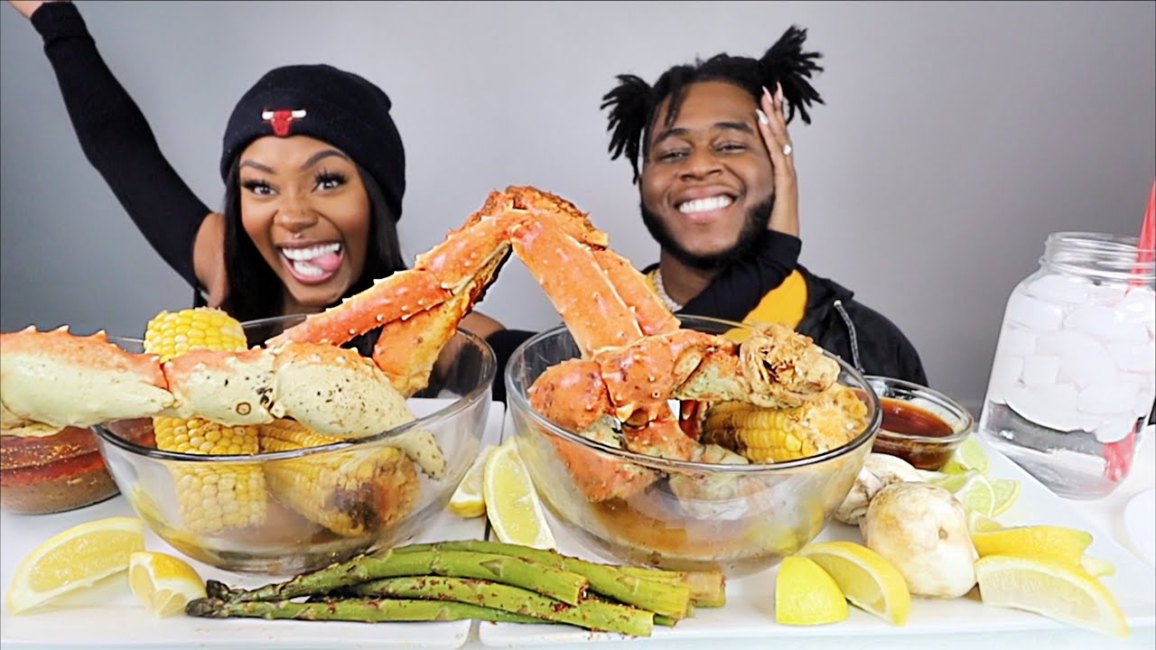 KING CRAB SEAFOOD BOIL MUKBANG | Naveen & Shena