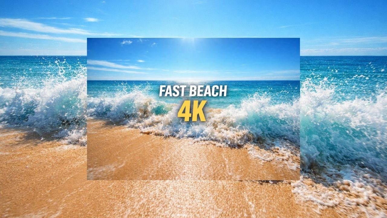 Fast Beach Waves 4K – ADHD-Friendly Ocean Motion & Visual Stimulation