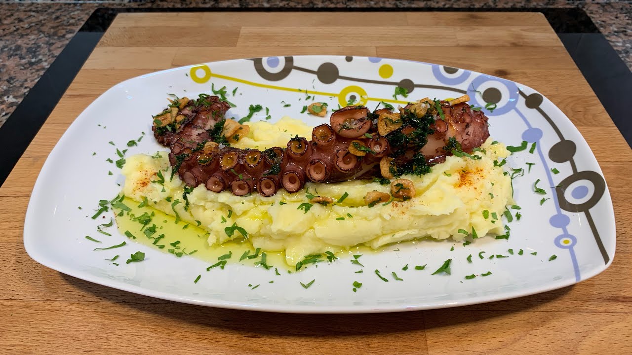 PULPO a la PLANCHA con PURÉ de PATATA🥔