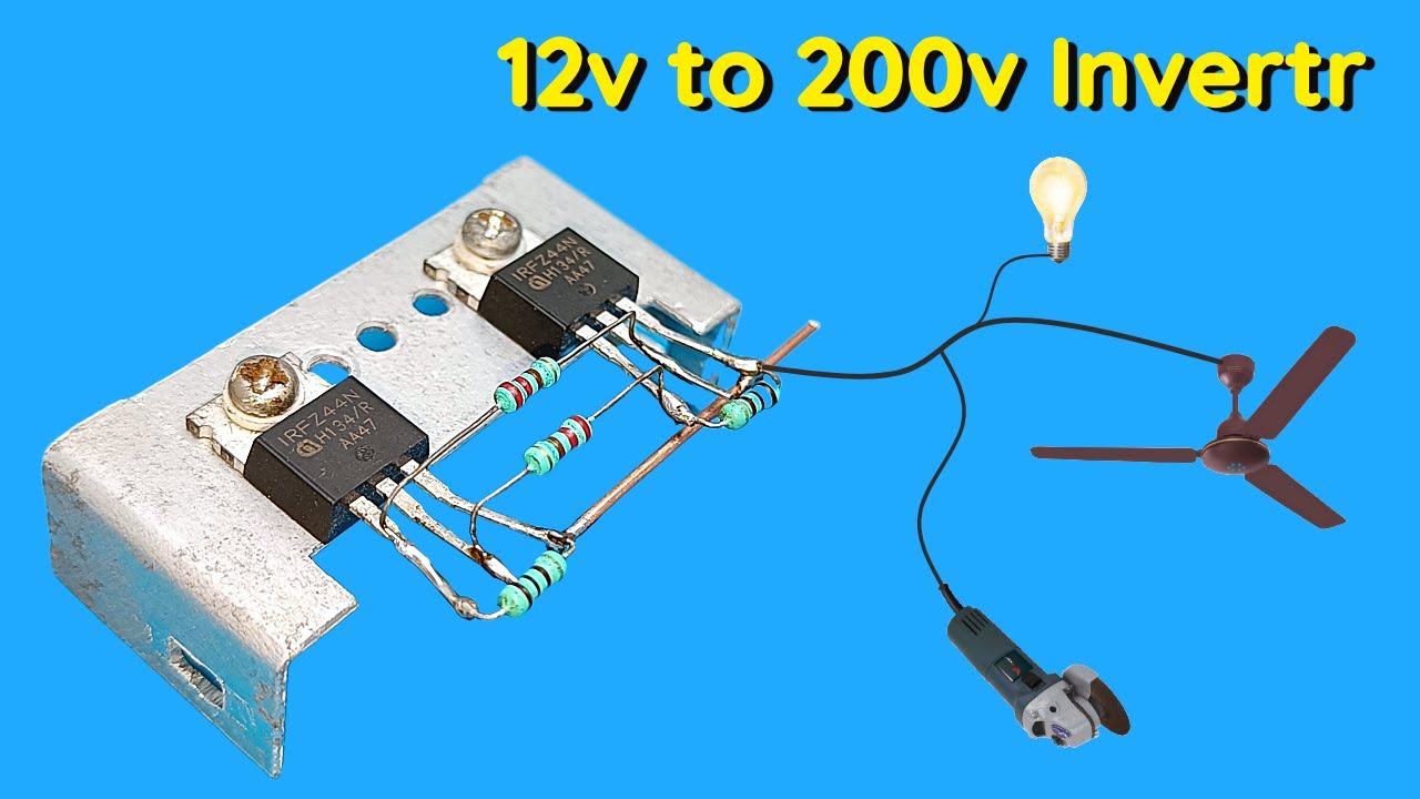 How to Make Inverter 12v to 200v Using IRFZ44N.