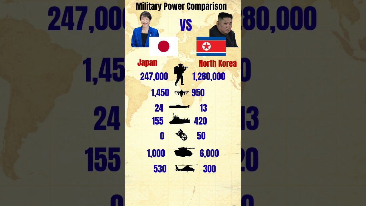 🇯🇵 Japan vs 🇰🇵 North Korea Military Power Comparison 