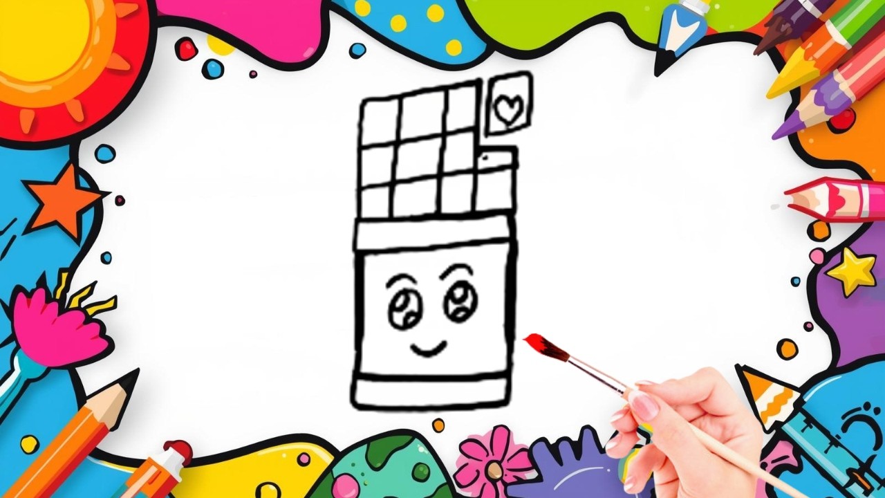 How To Draw Cute Choclate Drawing, Painting & Coloring For Kids and Toddlers_🌈🎨 🐋
