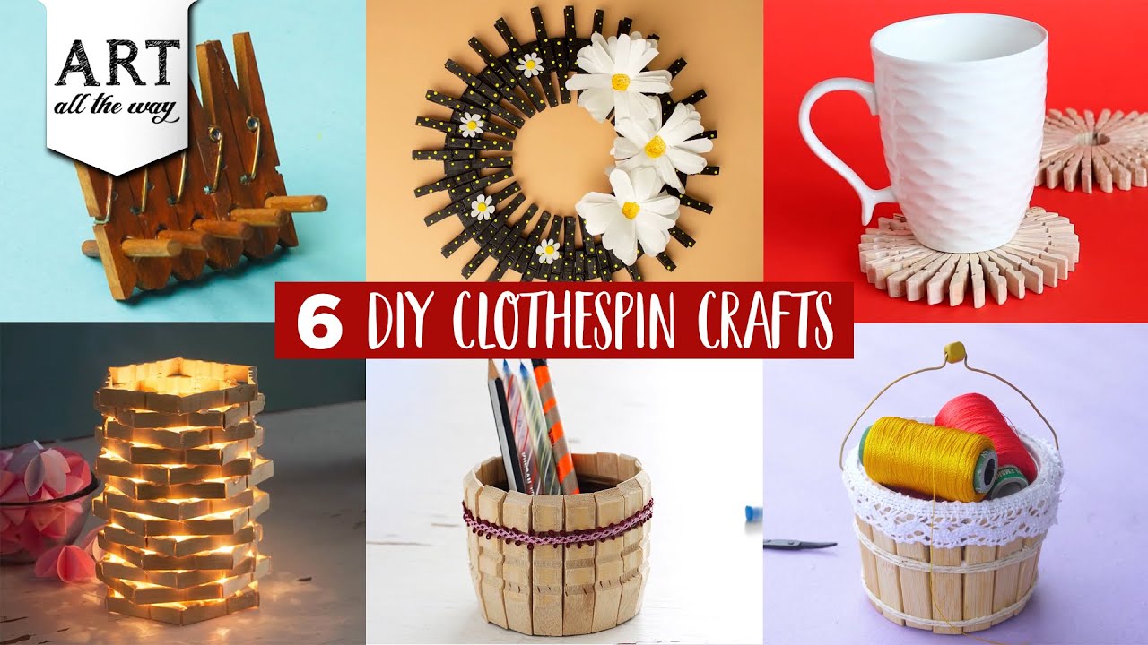 6 DIY Clothespin Crafts | Home Decor Ideas | Useful crafts | Best out of waste Ideas