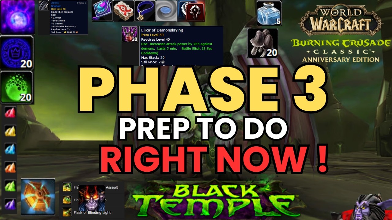 8 Things You NEED to Do ASAP Before Phase 3 -  TBC Anniversary Phase 3 Preparation Guide