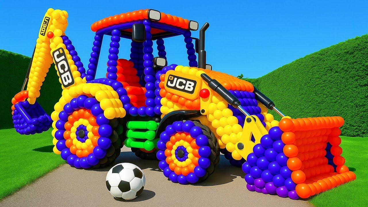The mascot vibrato assistant JCB and Tractor placed on the football field is popular, co produced